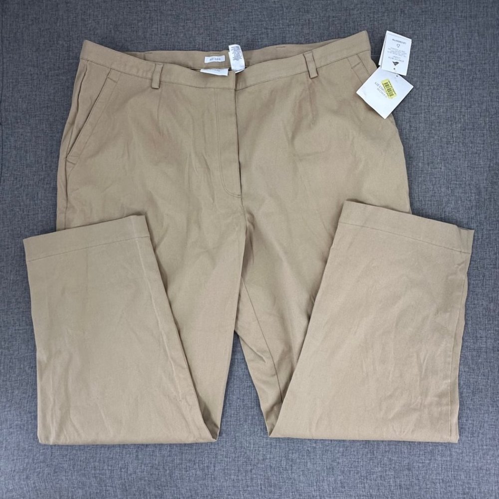 Liz Claiborne Anissa Cropped Pants (Mid to Lower‎ calf) 22W Tan Cotton Spandex